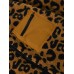 Men Leopard Fleece Patch Pocket Stand Collar Drawstring Hem Jackets